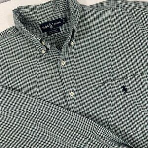 RALPH LAUREN BIG SHIRT Men's Long Sleeve Shirt‎ Size Large Plaid Button Down